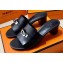 Hermes Original calfskin Gigi 50 sandals Black with Kelly buckle