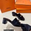 Hermes Original calfskin Gigi 50 sandals Black with Kelly buckle