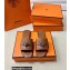 Hermes Original calfskin Giulia sandals Brown with Kelly buckle