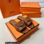 Hermes Original calfskin Giulia sandals Brown with Kelly buckle