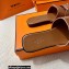 Hermes Original calfskin Giulia sandals Brown with Kelly buckle