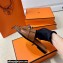 Hermes Original calfskin Giulia sandals Brown with Kelly buckle