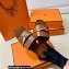 Hermes Original calfskin Giulia sandals Brown with Kelly buckle