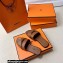 Hermes Original calfskin Giulia sandals Brown with Kelly buckle