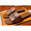 Hermes Original calfskin Giulia sandals Brown with Kelly buckle