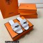 Hermes Original calfskin Giulia sandals White with Kelly buckle