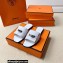 Hermes Original calfskin Giulia sandals White with Kelly buckle