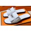 Hermes Original calfskin Giulia sandals White with Kelly buckle