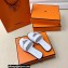 Hermes Original calfskin Giulia sandals White with Kelly buckle