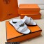 Hermes Original calfskin Giulia sandals White with Kelly buckle