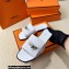Hermes Original calfskin Giulia sandals White with Kelly buckle