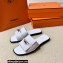 Hermes Original calfskin Giulia sandals White with Kelly buckle