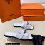 Hermes Original calfskin Giulia sandals White with Kelly buckle
