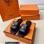 Hermes Original calfskin Giulia sandals Black with Kelly buckle