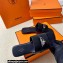 Hermes Original calfskin Giulia sandals Black with Kelly buckle
