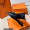 Hermes Original calfskin Giulia sandals Black with Kelly buckle