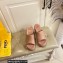 Fendi Leather platform 8.5cm Slides Brown 2023