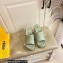 Fendi Leather platform 8.5cm Slides Green 2023