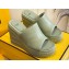 Fendi Leather platform 8.5cm Slides Green 2023