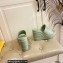 Fendi Leather platform 8.5cm Slides Green 2023