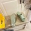Fendi Leather platform 8.5cm Slides Green 2023