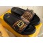 Fendi Feel slides with FF Baguette buckle Black/Brown 2023