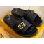 Fendi Feel slides with FF Baguette buckle Black 2023