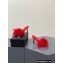 Alexander Wang Heel 8.5cm Lulu Feather Slide Sandals In Satin Red 2023