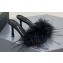 Alexander Wang Heel 8.5cm Lulu Feather Slide Sandals In Satin Black 2023