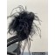 Alexander Wang Heel 8.5cm Lulu Feather Slide Sandals In Satin Black 2023