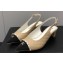 Chanel Chain Heel Grosgrain Sling-Back Pumps G39643 Lambskin Quilting Beige 2023