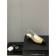 Chanel Chain Heel Grosgrain Sling-Back Pumps G39643 Lambskin Beige 2023