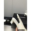 Chanel Chain Heel Grosgrain Sling-Back Pumps G39643 Lambskin White 2023