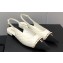 Chanel Chain Grosgrain Flat Sling-Back Pumps Lambskin Quilting White 2023