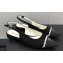 Chanel Chain Grosgrain Flat Sling-Back Pumps Suede Calfskin Black 2023