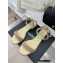 Chanel Heel 2cm Ankle Pearl Sandals Beige 2023