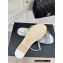 Chanel Lambskin Chain Flat Sandals White 2023
