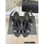 Chanel Gold Heel 7cm Patent Goatskin Sandals Black 2023