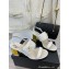 Chanel Gold Heel 7cm Patent Goatskin Sandals White 2023