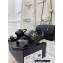 Chanel Gold Heel 3cm Patent Goatskin Sandals Black 2023