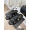 Chanel Gold Heel 3cm Patent Goatskin Sandals Black 2023
