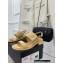 Chanel Gold Heel 3cm Patent Goatskin Sandals Beige 2023