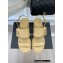 Chanel Gold Heel 3cm Patent Goatskin Sandals Beige 2023