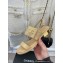 Chanel Gold Heel 3cm Patent Goatskin Sandals Beige 2023