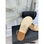 Chanel Gold Heel 3cm Patent Goatskin Sandals Beige 2023