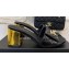 Chanel Gold Heel 7cm Patent Goatskin Mules Black 2023