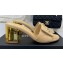 Chanel Gold Heel 7cm Patent Goatskin Mules Beige 2023