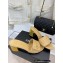 Chanel Gold Heel 7cm Patent Goatskin Mules Beige 2023