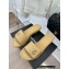 Chanel Gold Heel 3cm Patent Goatskin Mules Beige 2023