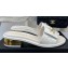 Chanel Gold Heel 3cm Patent Goatskin Mules White 2023